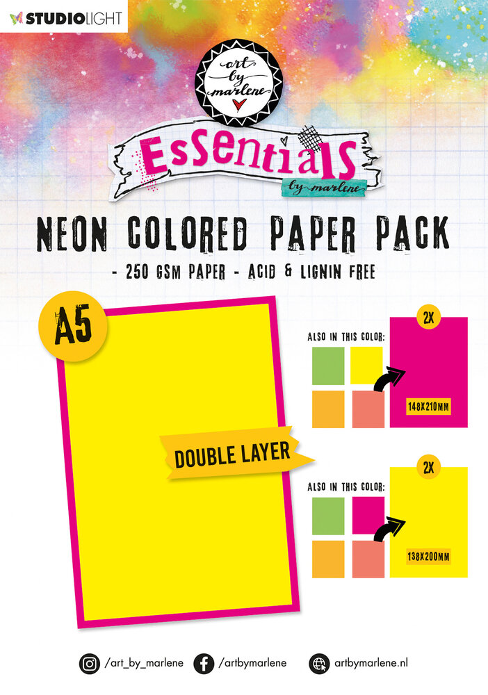Art By Marlene Essentials Neon Colored A5 Paper Pack (ABM-ES-PP105) (DISCONTINUED) Art By Marlene Essentials Neon Colored A5 Paper Pack (ABM-ES-PP105) (DISCONTINUED)