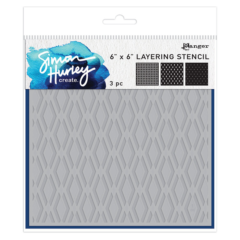 Ranger Simon Hurley Create. Stencils 6x6 Inch Geo Leaves (HUS91684) | De Egel - Hobbywinkel
