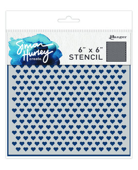Ranger Simon Hurley create. Stencils 6x6 Inch Tiny Hearts (HUS78517) (DISCONTINUED)