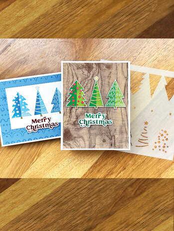 Ranger Simon Hurley create. Stencils 6x6 Inch Mod Christmas Trees (HUS81005) (DISCONTINUED)
