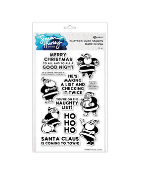 Ranger Simon Hurley create. Photopolymer Stamps 6x9 Inch Silly Santas (HUR84419) (DISCONTINUED)