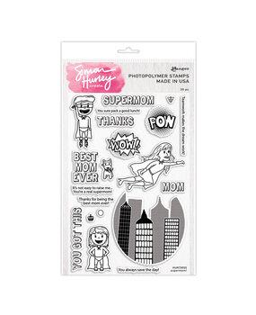 Ranger Simon Hurley create. Photopolymer Stamps 6x9 Inch Supermom! (HUR73055) (DISCONTINUED)