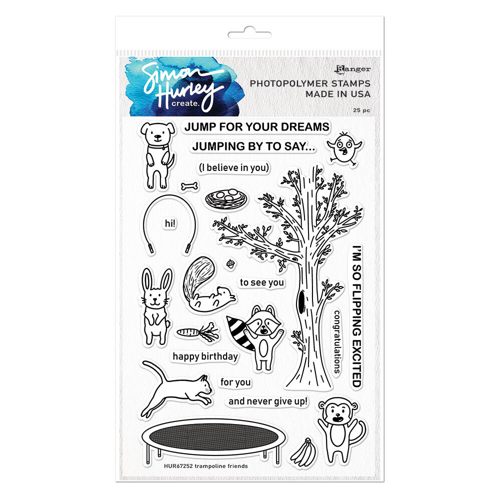 Simon Hurley create. Photopolymer Stamps 6x9 Inch Trampoline Friends ...