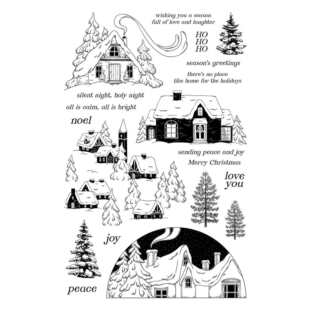 Ranger Simon Hurley create. Photopolymer Stamps 6x9 Inch Winter Wonderland (HUR84426) (DISCONTINUED)