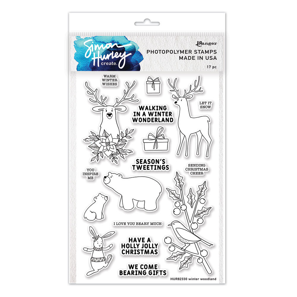 Ranger Simon Hurley create. Photopolymer Stamps 6x9 Inch Winter Woodland (HUR82330) (DISCONTINUED)