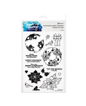 Ranger Simon Hurley create. Photopolymer Stamps 6x9 Inch Posh Poinsettas (HUR74298) (DISCONTINUED)