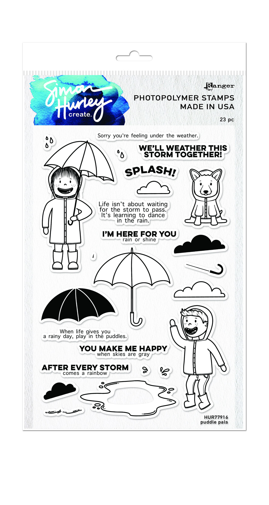 Simon Hurley create. Photopolymer Stamps 6x9 Inch Puddle Pals (HUR77916 ...