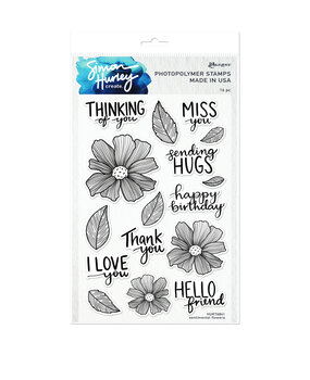 Ranger Simon Hurley create. Photopolymer Stamps 6x9 Inch Sentimental Flowers (HUR76841) (DISCONTINUED)