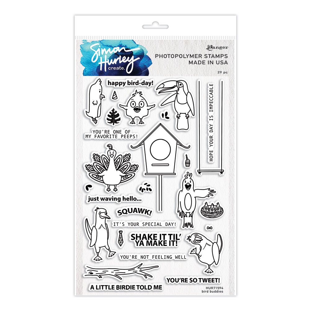 Ranger Simon Hurley create. Photopolymer Stamps 6x9 Inch Bird Buddies (HUR71594) (DISCONTINUED) Ranger Simon Hurley create. Photopolymer Stamps 6x9 Inch Bird Buddies (HUR71594) (DISCONTINUED)