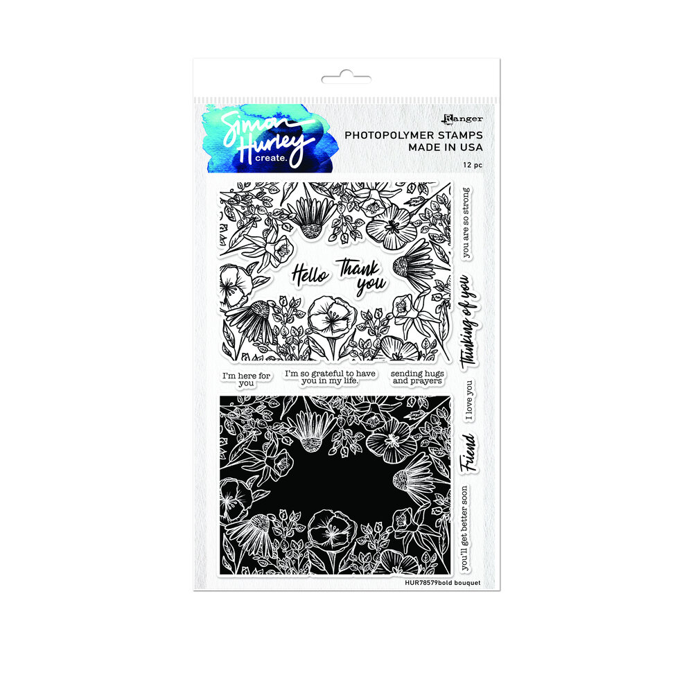 Simon Hurley create. Photopolymer Stamps 6x9 Inch Bold Bouquet ...