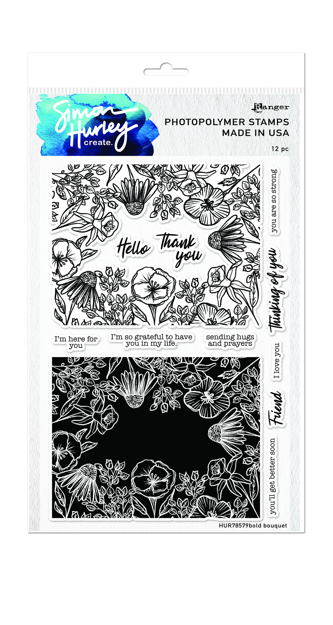 Simon Hurley create. Photopolymer Stamps 6x9 Inch Bold Bouquet ...