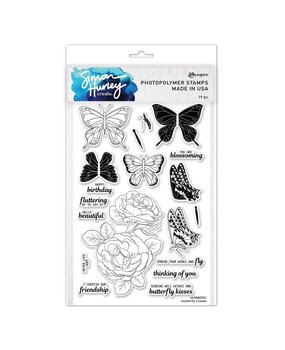 Ranger Simon Hurley create. Photopolymer Stamps 6x9 Inch Butterfly Kisses (HUR80701) (DISCONTINUED)
