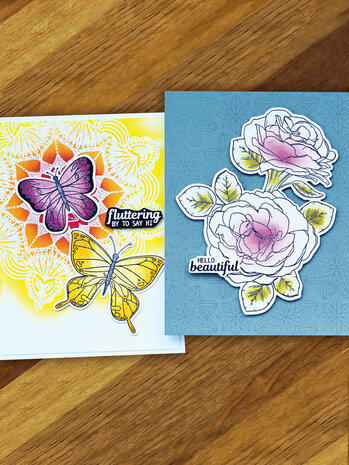 Ranger Simon Hurley create. Photopolymer Stamps 6x9 Inch Butterfly Kisses (HUR80701) (DISCONTINUED)