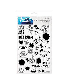 Ranger Simon Hurley create. Photopolymer Stamps 6x9 Inch Doodle Florals (HUR73048) (DISCONTINUED)