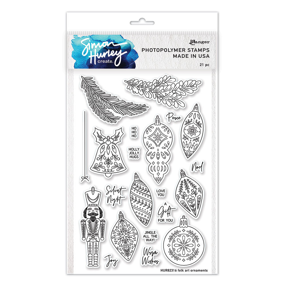 Simon Hurley create. Photopolymer Stamps 6x9 Inch Folk Art Ornaments ...