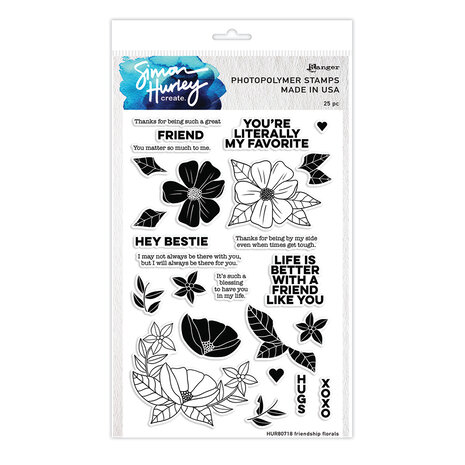 Ranger Simon Hurley create. Photopolymer Stamps 6x9 Inch Friendship Florals (HUR80718) (DISCONTINUED) Ranger Simon Hurley create. Photopolymer Stamps 6x9 Inch Friendship Florals (HUR80718) (DISCONTINUED)