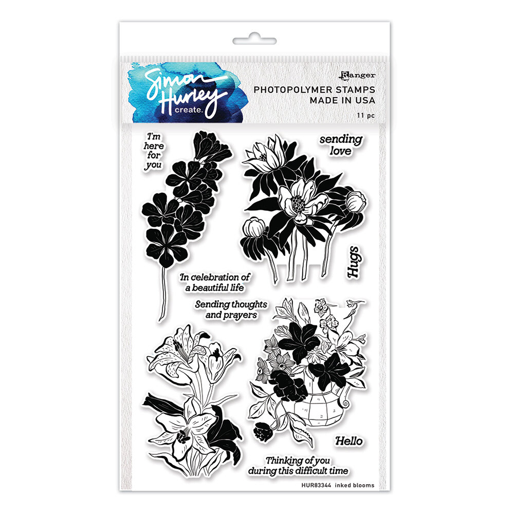Simon Hurley create. Photopolymer Stamps 6x9 Inch Inked Blooms ...