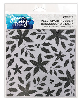 Ranger Simon Hurley create. Background Stamp 6x6 Inch Bold Holiday Blooms (HUR82552) (DISCONTINUED)