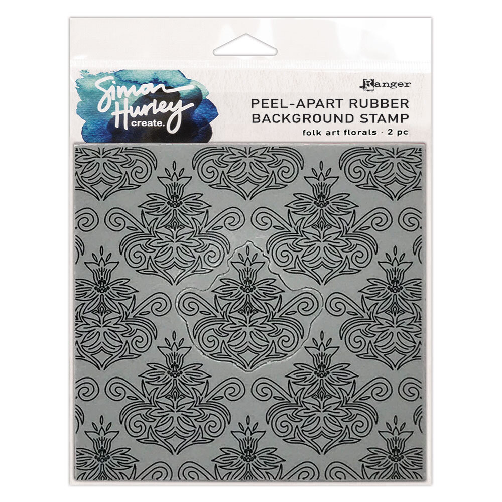 Ranger Simon Hurley create. Background Stamp 6x6 Inch Folk Art Florals (HUR78548) (DISCONTINUED)