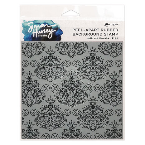 Ranger Simon Hurley create. Background Stamp 6x6 Inch Folk Art Florals (HUR78548) (DISCONTINUED)