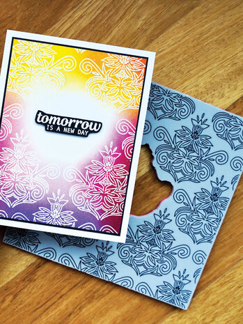 Ranger Simon Hurley create. Background Stamp 6x6 Inch Folk Art Florals (HUR78548) (DISCONTINUED)