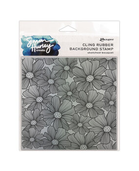 Ranger Simon Hurley create. Background Stamp 6x6 Inch Sketched Bouquet (HUR76865) (DISCONTINUED)