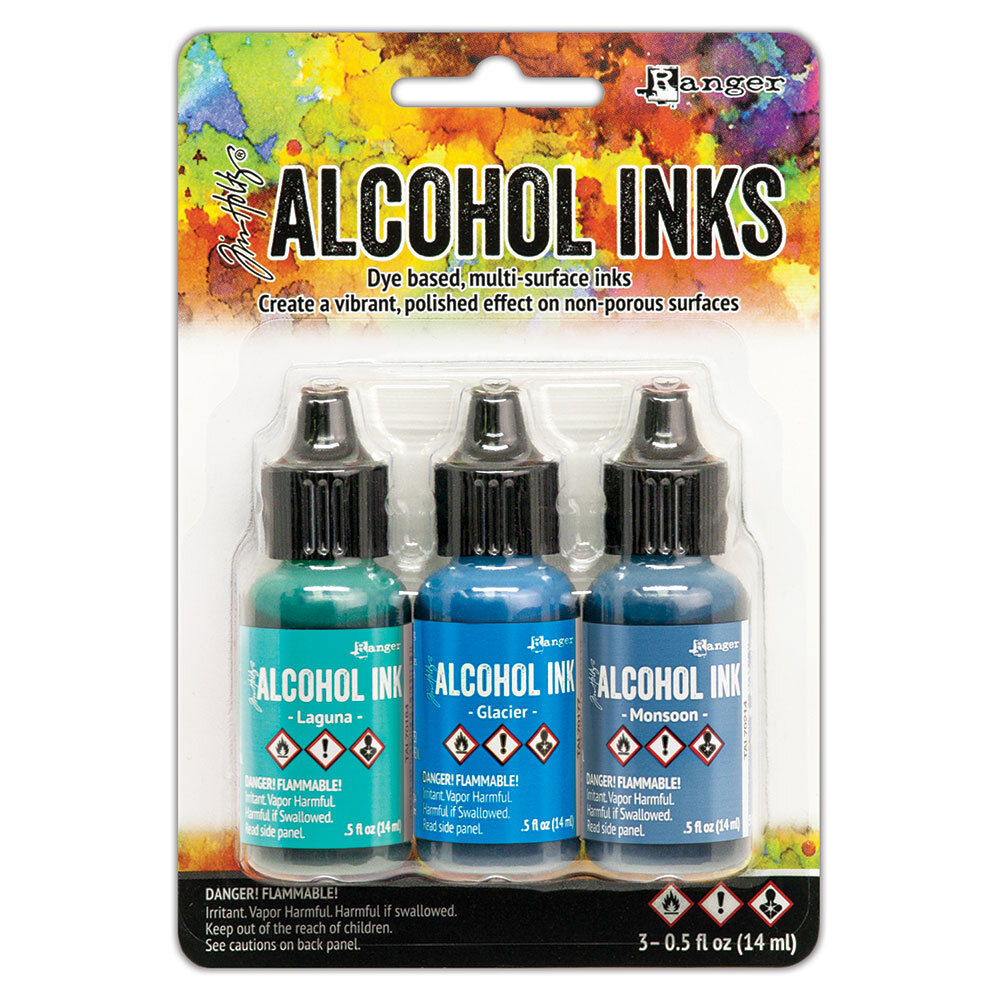 Ranger Tim Holtz Alcohol Ink - Kit Teal/Blue Spectrum 3x0.5 oz (TAK69669) Ranger Tim Holtz Alcohol Ink - Kit Teal/Blue Spectrum 3x0.5 oz (TAK69669)