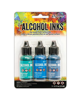 Ranger Tim Holtz Alcohol Ink - Kit Teal/Blue Spectrum 3x0.5 oz (TAK69669)