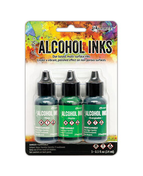 Ranger Tim Holtz Alcohol Ink - Kit Mint/Green Spectrum 3x0.5 oz (TAK69652)