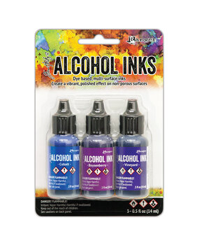 Ranger Tim Holtz Alcohol Ink - Kit Indigo/Violet Spectrum 3x0.5 oz (TAK69775)