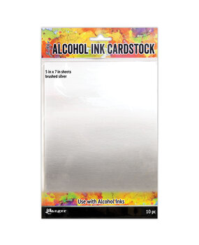 Ranger Tim Holtz Alcohol Ink Cardstock Brushed Silver (10pcs) (TAC65494) Ranger Tim Holtz Alcohol Ink Cardstock Brushed Silver (10pcs) (TAC65494)