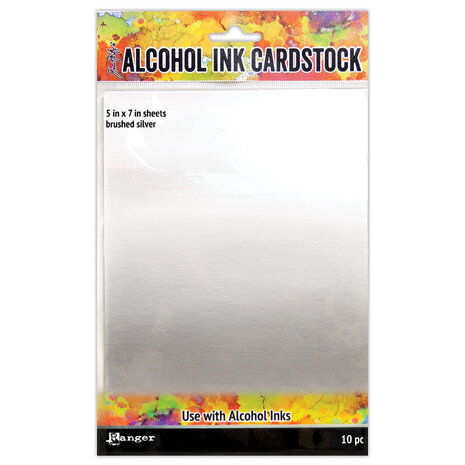 Ranger Tim Holtz Alcohol Ink Cardstock Brushed Silver (10pcs) (TAC65494) Ranger Tim Holtz Alcohol Ink Cardstock Brushed Silver (10pcs) (TAC65494)