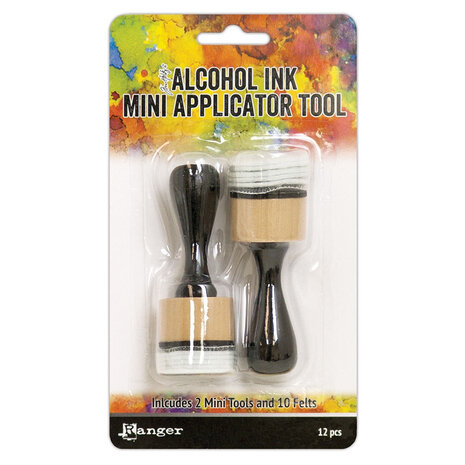 Ranger Tim Holtz Alcohol Ink Applicator Tool Mini - w/ Round Felts (2 Tools/10 Felts) (TAC62158) Ranger Tim Holtz Alcohol Ink Applicator Tool Mini - w/ Round Felts (2 Tools/10 Felts) (TAC62158)