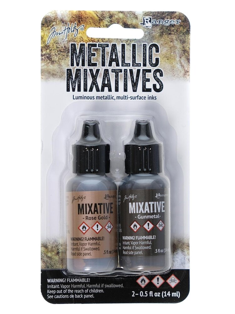 Ranger Tim Holtz Metallic Mixative Kits Rose Gold & Gunmetal (TAK58762) Ranger Tim Holtz Metallic Mixative Kits Rose Gold & Gunmetal (TAK58762)