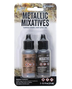 Ranger Tim Holtz Metallic Mixative Kits Rose Gold & Gunmetal (TAK58762) Ranger Tim Holtz Metallic Mixative Kits Rose Gold & Gunmetal (TAK58762)