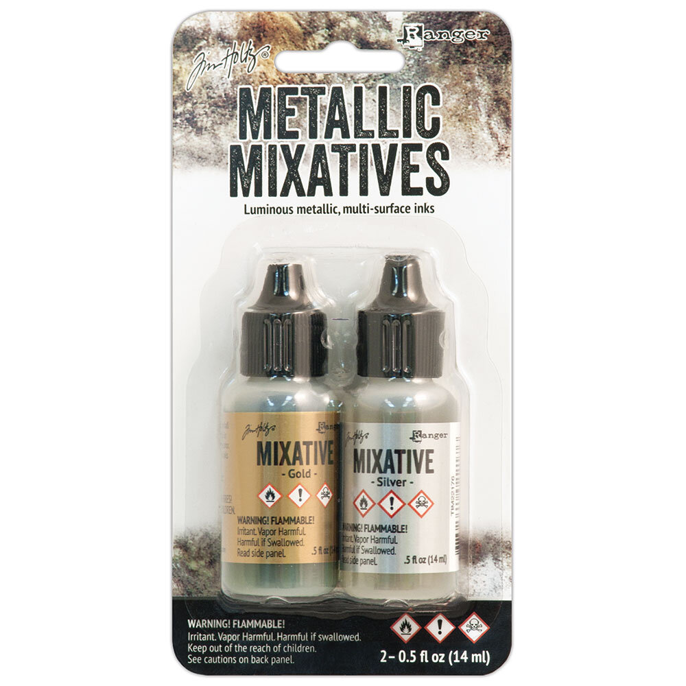 Ranger Tim Holtz Metallic Mixative Kits Gold & Silver (TIM21247) Ranger Tim Holtz Metallic Mixative Kits Gold & Silver (TIM21247)
