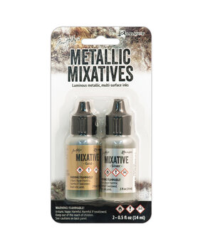 Ranger Tim Holtz Metallic Mixative Kits Gold & Silver (TIM21247) Ranger Tim Holtz Metallic Mixative Kits Gold & Silver (TIM21247)