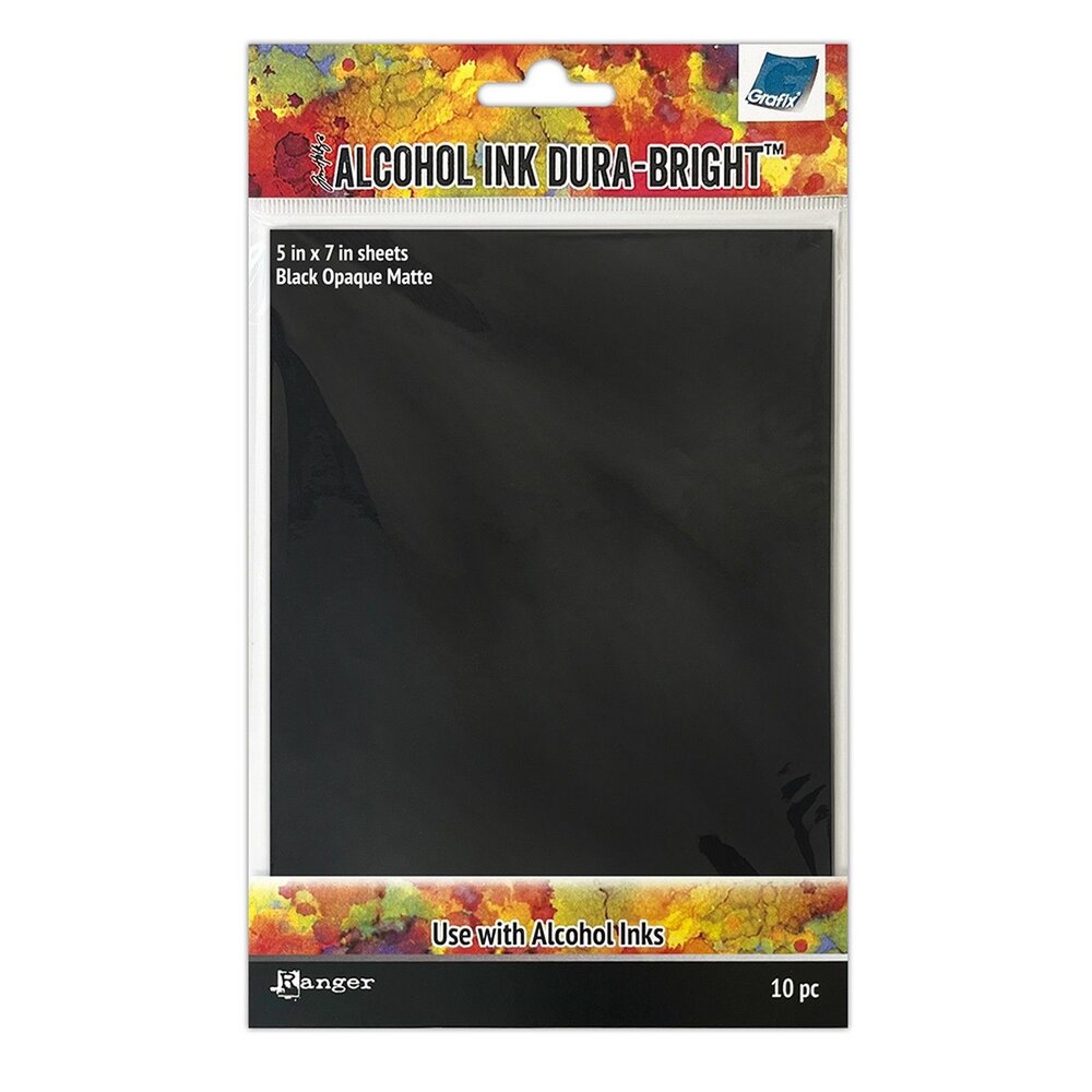 Ranger Tim Holtz Alcohol Ink Dura-Bright Black Opaque Matte 5x7 Inch (10sheets) (TAC81067) Ranger Tim Holtz Alcohol Ink Dura-Bright Black Opaque Matte 5x7 Inch (10sheets) (TAC81067)