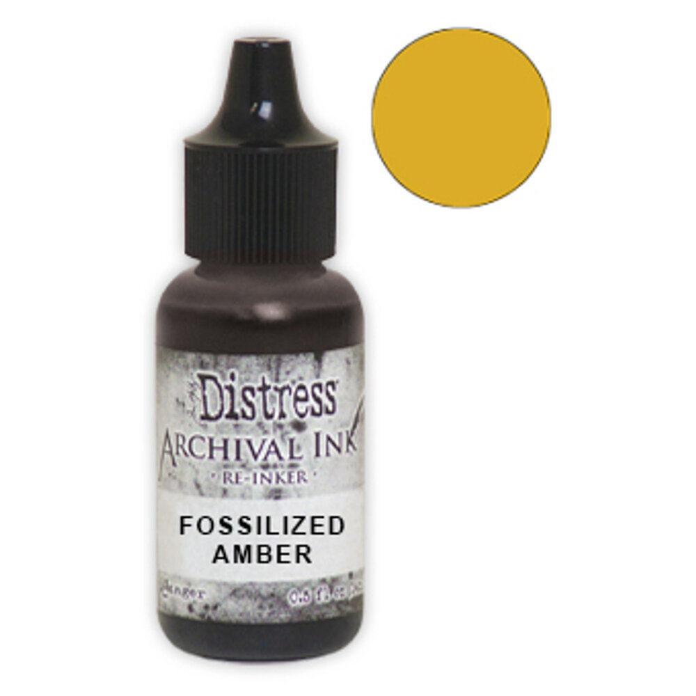 Tim Holtz Distress Archival Ink Fossilized Amber ReInker 0.5 oz
