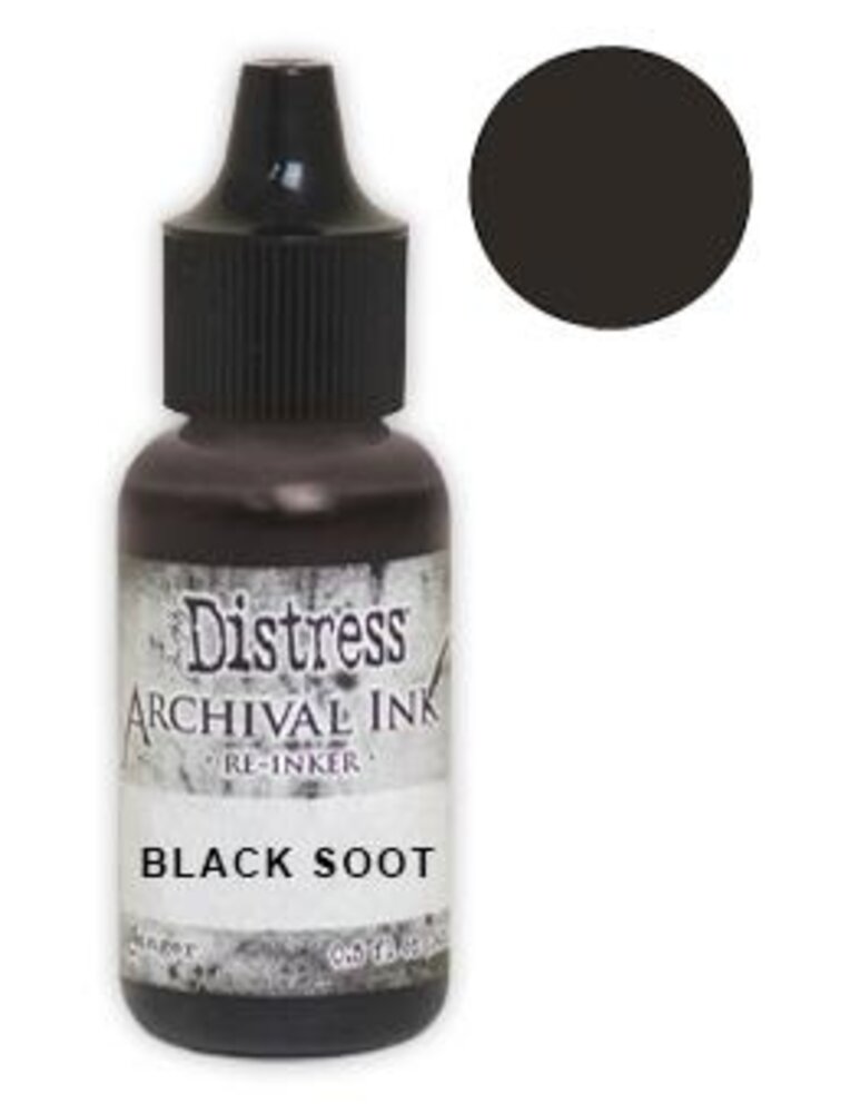 Ranger Tim Holtz Distress Archival Ink Re-Inker Black Soot 0.5 oz (ARD51091)