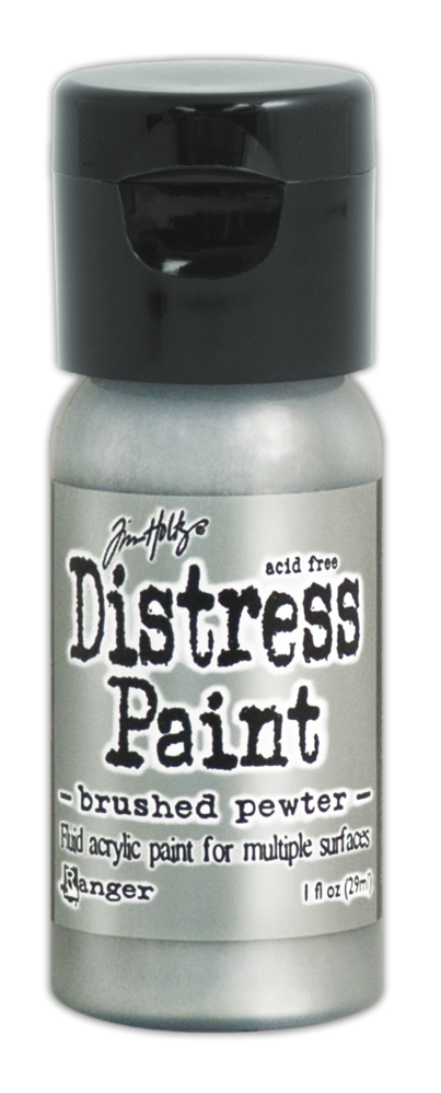 Ranger Tim Holtz Distress Paint Flip Top Brushed Pewter 1 oz (TDF52968) Ranger Tim Holtz Distress Paint Flip Top Brushed Pewter 1 oz (TDF52968)