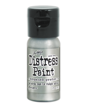 Ranger Tim Holtz Distress Paint Flip Top Brushed Pewter 1 oz (TDF52968) Ranger Tim Holtz Distress Paint Flip Top Brushed Pewter 1 oz (TDF52968)