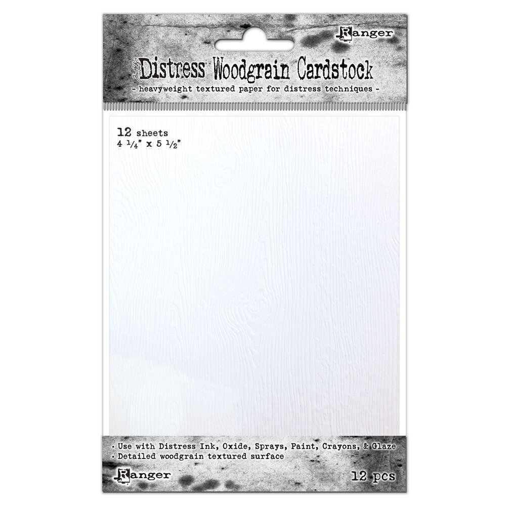 Ranger Tim Holtz Distress Woodgrain Cardstock 4.25x5.5 Inch (12pcs) (TDA51022)