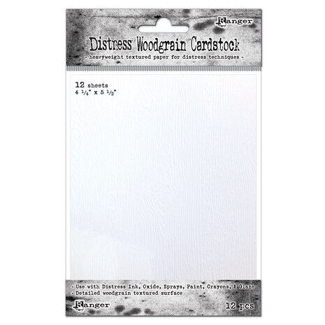 Ranger Tim Holtz Distress Woodgrain Cardstock 4.25x5.5 Inch (12pcs) (TDA51022)