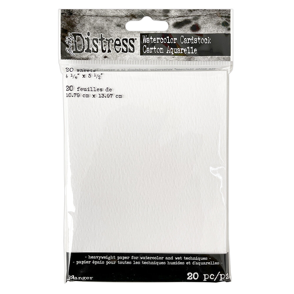 Ranger Tim Holtz Distress Watercolor Cardstock 4.25x5.5 Inch (20pcs) (TDA39549) Ranger Tim Holtz Distress Watercolor Cardstock 4.25x5.5 Inch (20pcs) (TDA39549)