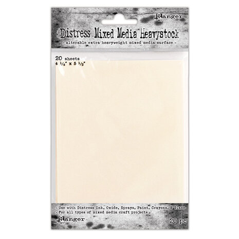 Ranger Tim Holtz Distress Mixed Media Heavystock 4.25x5.5 Inch (20pcs) (TDA53835) Ranger Tim Holtz Distress Mixed Media Heavystock 4.25x5.5 Inch (20pcs) (TDA53835)