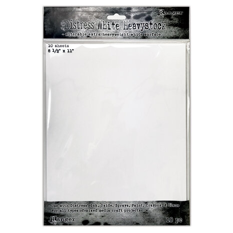 Ranger Tim Holtz Distress Heavystock 8.5x11 Inch White (10pcs) (TDA76322) Ranger Tim Holtz Distress Heavystock 8.5x11 Inch White (10pcs) (TDA76322)