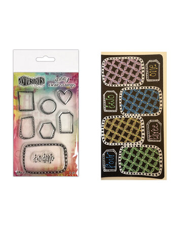 Ranger Dyan Reaveley Dylusions Diddy Clear Stamps Box it Up (DYB79989) (DISCONTINUED)