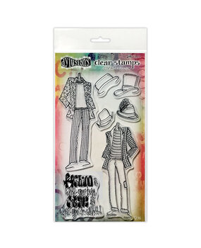 Ranger Dyan Reaveley Dylusions Couture Stamps Man About Town, Duo (DYB78371) (DISCONTINUED)