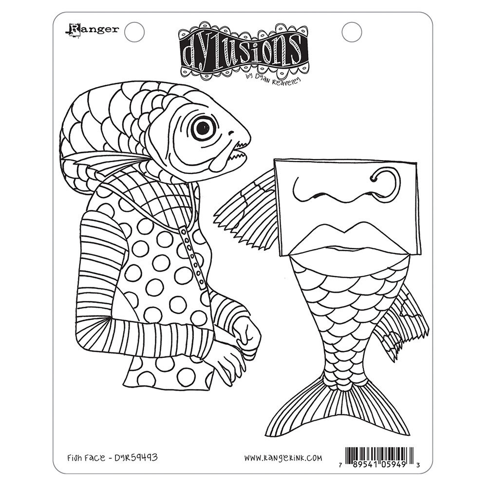 Ranger Dyan Reaveley Dylusions Stamps Fish Face (DYR59493) (DISCONTINUED) Ranger Dyan Reaveley Dylusions Stamps Fish Face (DYR59493) (DISCONTINUED)
